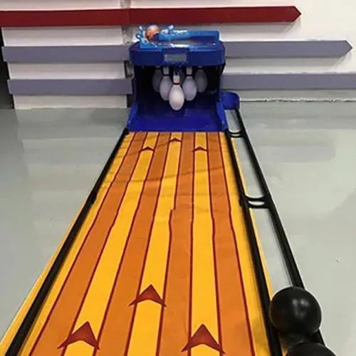 Vista 8 de Juego de bolera interior para el hogar, consola deportiva de bolos plegable, divertido juego de bolos familiar para niños y adultos, perfecto