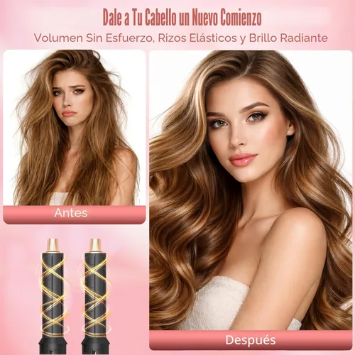 Vista 5 de Estilizador de cabello 5 en 1 para mujer, envoltura de rizador de aire, secado, rizado, alisado y voluminizador, juego de herramientas de cepillo