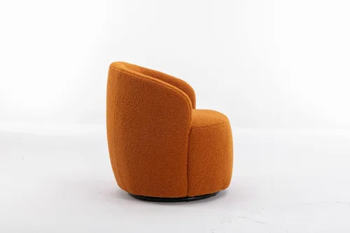 Vista 20 de Silla giratoria decorativa, moderna silla tapizada de barril con respaldo ergonómico y cojín cómodo, sillón individual de ocio para sala de estar