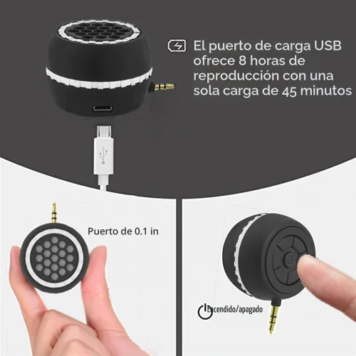 Vista 4 de Leadsound Altavoz portátil, Crystal 3W 1.063 in 8Ω Mini altavoz inalámbrico con conector de audio auxiliar de 0.138 pulgadas, enchufe de graves