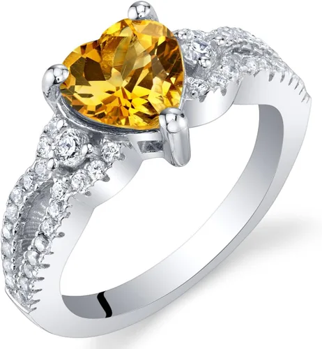 Vista 10 de PEORA Anillo de plata de ley 925 con forma de corazón y alma gemela para mujer, varias piedras preciosas, tamaños 5 a 9 Amatista