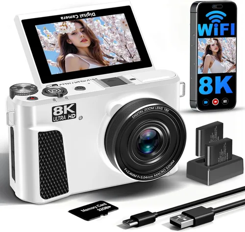 Vista 9 de Cámara digital 8K para fotografía, cámara de vlogging WiFi HD de 88MP para Pavonado