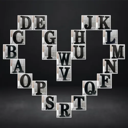 Vista 7 de AOCEAN Letras de madera negra de 8 pulgadas Letras de madera sin terminar para decoración de Halloween Letras decorativas de pie Tablero