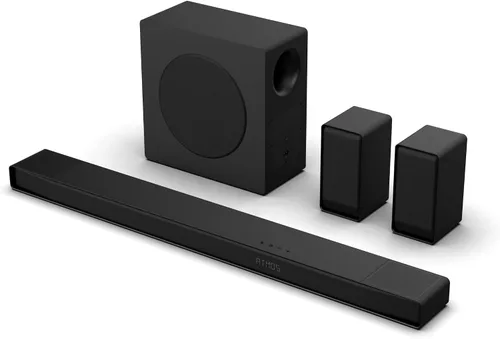 Vista 17 de Hisense AX3100Q Barra de sonido de 3.1 canales con subwoofer inalámbrico, Dolby Atmos, DTS:X, canal central, control de aplicación y control remoto
