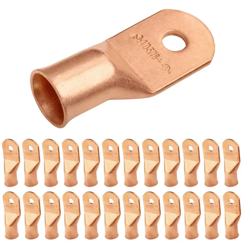 Vista 169 de SELTERM - 5 terminales de anillo resistentes para cable de batería, calibre 1/0 AWG, pernos de 1/2 pulgadas, terminales de calibre 0, ojales