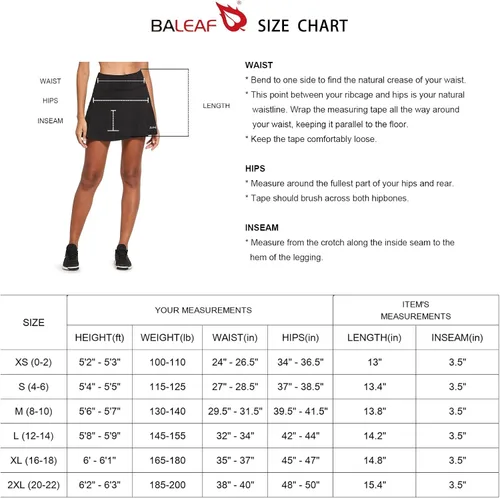 Vista 6 de BALEAF Womens High Waisted Tennis Skirts Pleated Golf Skorts Skirts with Ball Pockets