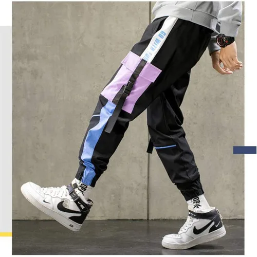 Vista 8 de FANLUKA Pantalones deportivos tipo cargo para hombre, para deportes al aire libre, moda, casual, atletismo, pantalones geniales para hombre, hip hop