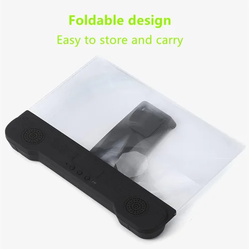 Vista 8 de Amplificador de pantalla de teléfono de 14 pulgadas con altavoz Bluetooth Soporte de teléfono plegable para todos los teléfonos inteligentes (negro)