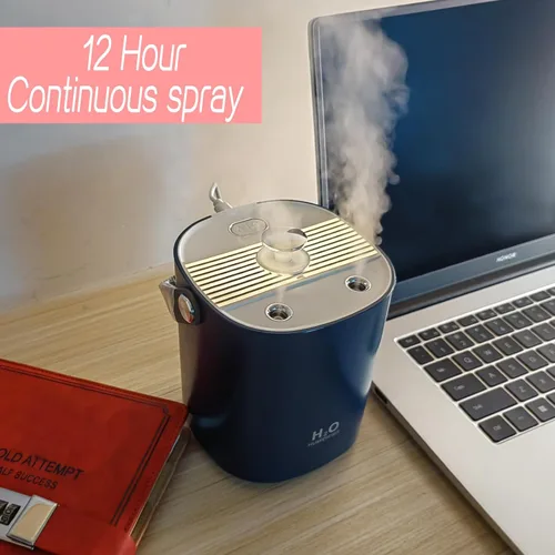 Vista 2 de Humidificadores para dormitorio, humidificadores portátiles de niebla fría de 1.2 L, humidificador de escritorio USB, con luz nocturna cálida