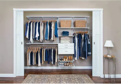 Vista 19 de Organized Living freedomRail - Kit organizador de armario ajustable, 48 a 52 pulgadas, pera chocolate