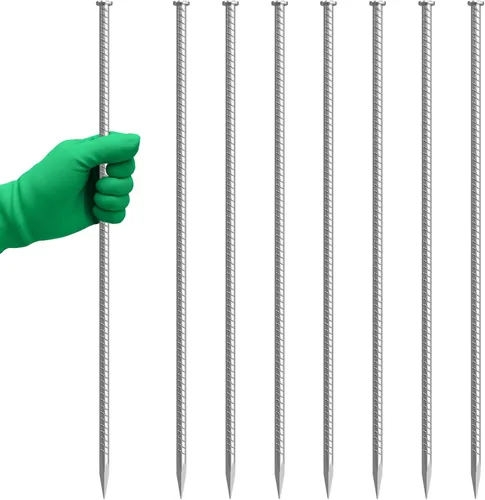 Vista 10 de VVOKGO Estacas de refuerzo de 12 pulgadas de metal con puntas en espiral para asfalto (16 piezas), anclajes galvanizados de 1/2 pulgada de diámetro
