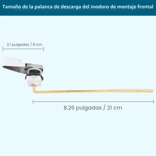 Vista 3 de Kit de reemplazo universal de mango de inodoro de metal para montaje Cromo