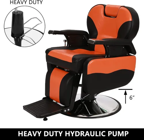 Vista 4 de Winado Silla de peluquería reclinable resistente, giratoria de 360° y altura ajustable y soporta hasta 440 libras, para peluquería y salón