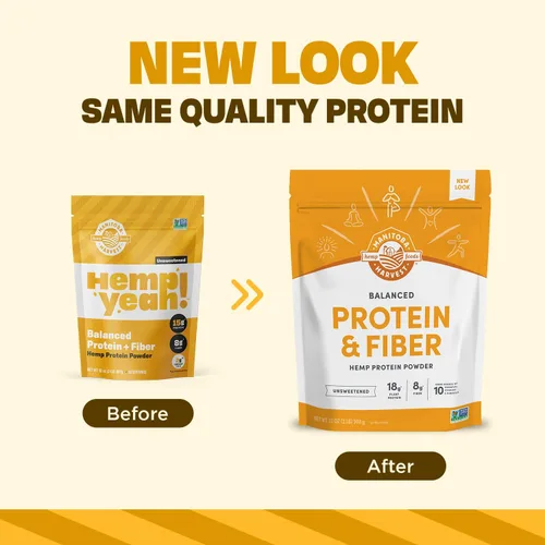 Vista 2 de Manitoba Harvest Proteína equilibrada y polvo de fibra, sin azúcar, 32 oz