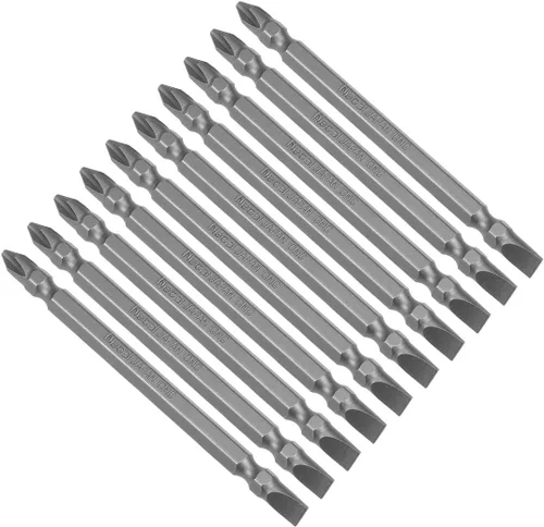 Vista 6 de uxcell 10 puntas magnéticas PH2/SL6 de doble extremo, vástago hexagonal de 1/4 de pulgada de longitud S2, herramienta eléctrica S2 de 2.56 pulgadas