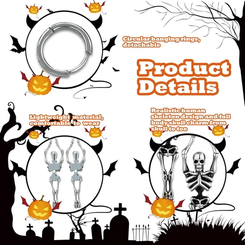 Vista 5 de Halloween Earrings For Women, Halloween Party Decorations Accessories
