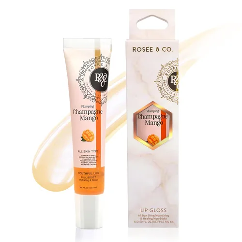 Vista 10 de Rosee - Brillo de labios vegano y libre de crueldad, maquillaje profesional, brillante de larga duración con manteca de karité, hidrata, protege