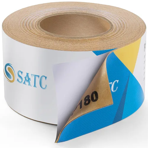 Vista 10 de S SATC Papel de lija PSA Longboard de grano 40, rollo continuo de 20 yardas de largo, 2-3/4" de ancho autoadhesivo con respaldo adhesivo, hojas