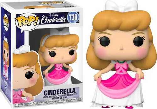Vista 2 de POP Disney: Cenicienta - Figura de vinilo Funko de Cenicienta con vestido rosa (empaquetado con funda protectora de caja compatible), multicolor