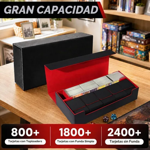 Vista 3 de Estuche de almacenamiento prémium para tarjetas coleccionables TCG, caja con capacidad para más de 800 tarjetas con funda para MTG, YuGiOh, Uno