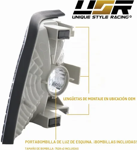 Vista 6 de DEPO E36 4D Luces de Rincón - Juego de Luces de Señal de Giro de Rincón Euro Compatible con BMW E36 1992-1998 de 4 Puertas Sedán incluyendo M3