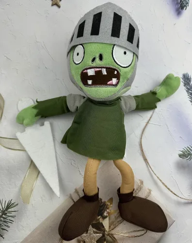 Vista 5 de JHESAO 12 pulgadas PVZ Plants and Knight Zombies Juguetes de peluche Zombies normales Peluches PVZ Peluches 1 2 Peluche Suave Caballero Zombie Nuevo
