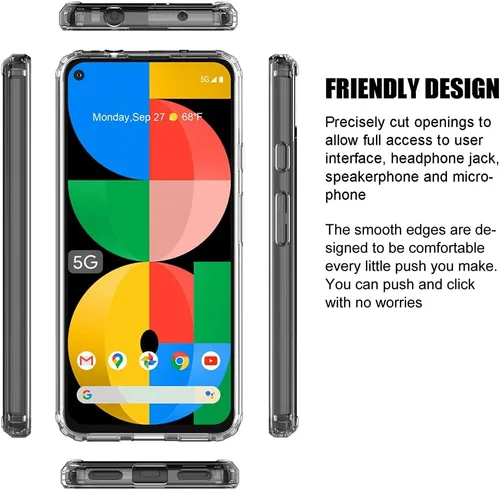 Vista 5 de Funda transparente para Google Pixel 5a con 5G (6.34 pulgadas, 2021) [Elefante]
