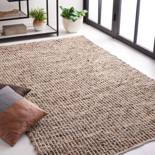 Vista 10 de SAFAVIEH Natura Collection - Alfombra de pasillo, 2 pies 3 pulgadas x 7 pies, negro y marfil, lana y yute, ideal para dormitorio, vestíbulo