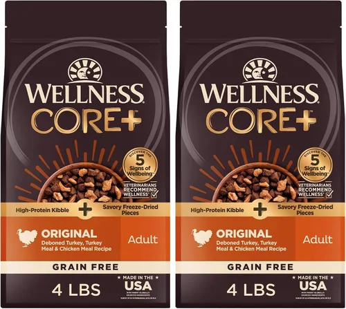 Vista 14 de Wellness CORE+ Alimento seco para perros adultos con trozos liofilizados, croquetas sin granos, natural, alto en proteínas, sin pollo, pescado