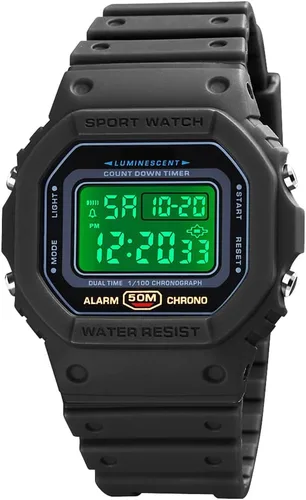 Vista 2 de Relojes de moda para hombres y mujeres unisex de verano, digitales con luz de fondo, casuales, impermeables, para deportes al aire libre, natación