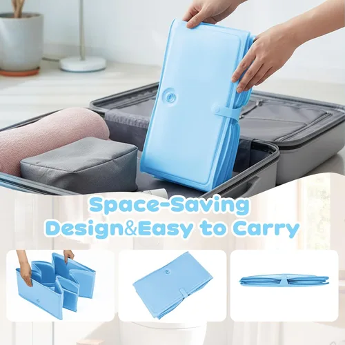 Vista 3 de Bañera plegable para ducha para bebé, estructura reforzada, bañera plegable con base antideslizante, bañera portátil para niños de 6 meses a 4 años
