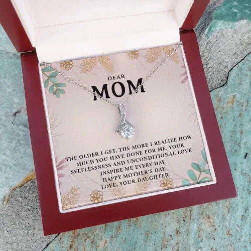 Vista 4 de Kreativfy Feliz día de la madre, colgante para mamáfutura mamá, cumpleaños, collar con tarjeta de mensaje, joyería, colgante de plata, ideas