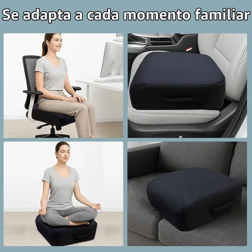 Vista 8 de Cojín de espuma viscoelástica extra gruesa de 6 pulgadas para silla de oficina, asiento elevado de 2 capas para aliviar el dolor de espalda y coxis