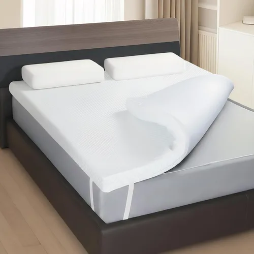 Vista 10 de Fvkind Protector de colchón de gel de espuma viscoelástica de 3 pulgadas tamaño individual, protector de colchón refrescante para alivio del dolor