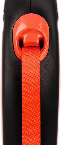 Vista 3 de Flexi Cinta de neón naranja pequeña correa retráctil para perros de hasta 33.1 lbs/33 libras