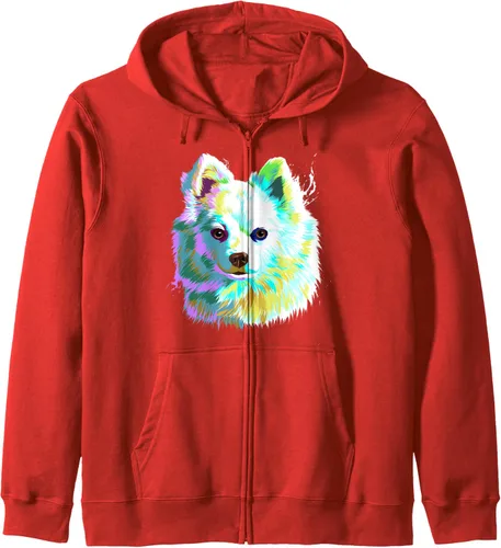 Vista 9 de Perro Volpino Italiano Sudadera con capucha, Negro