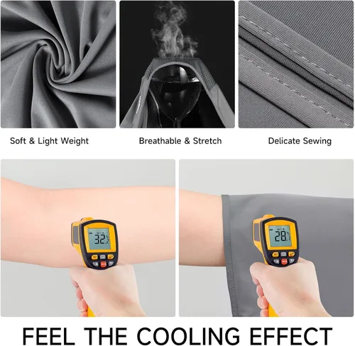 Vista 6 de OZERO Protección solar para la cara, polaina para el cuello, bufanda transpirable y refrescante para actividades al aire libre de verano