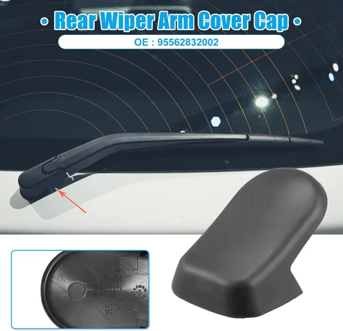 Vista 2 de ACROPIX Tapa de tuerca de brazo de limpiaparabrisas trasero para Porsche Cayenne, paquete de 1, color negro