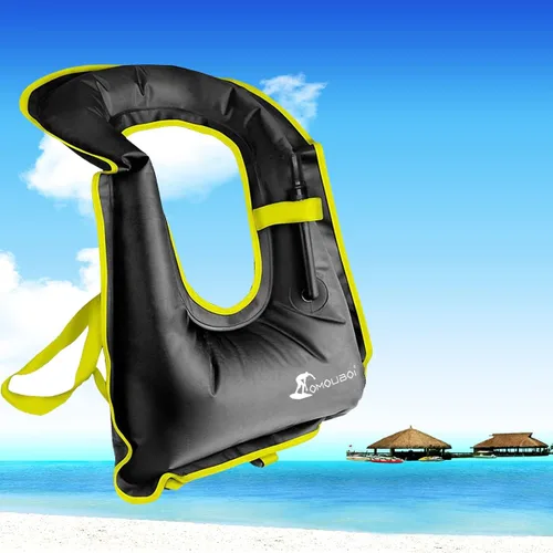 Vista 6 de Chaleco de esnórquel para adultos, chaleco de natación inflable para mujeres/hombres, chalecos de natación para kayak, remo, pesca, surf, esnórquel
