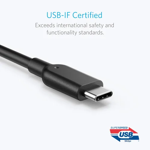 Vista 4 de Cable Anker Powerline II USB A a USB C (3 pies (Gen 3.1 2), 10000 Mbps, Negro)