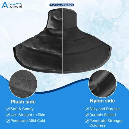 Vista 3 de Atsuwell Bolsa de hielo para el cuello, bolsa de hielo de gel reutilizable para cuello y hombro, envoltura fría para compresión fría de la parte