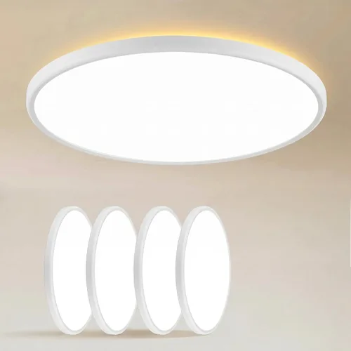 Vista 20 de TALOYA Paquete de 4 lámparas de techo LED de montaje empotrado de 10 pulgadas, 5 temperaturas de color (3000 K-6500 K), luz de panel plano redondo