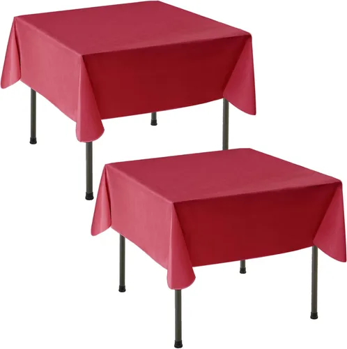 Vista 32 de Nasitos Paquete de 2 Manteles de Vinilo Cuadrado 54x54 Pulgadas - Beige, Manteles de Mesa de Cartón Impermeables y Resistente al Aceite, Manteles