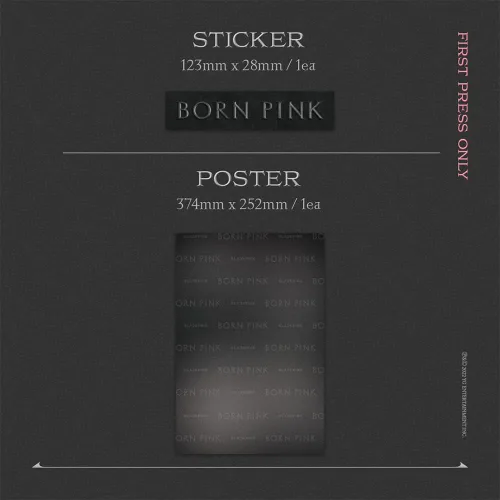 Vista 7 de dreamus [Regalo oficial de la tienda] BORNPINK 2nd Álbum [BORN PINK] SET DE CAJAS [NEGRO] + Póster plegado pre-pedido, YGP0181