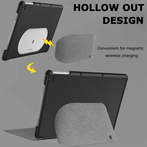 Vista 4 de NINKI Funda para tablet Google Pixel – Cuero, policarbonato duro a prueba de golpes + carcasa trasera de piel sintética, funda ligera con soporte