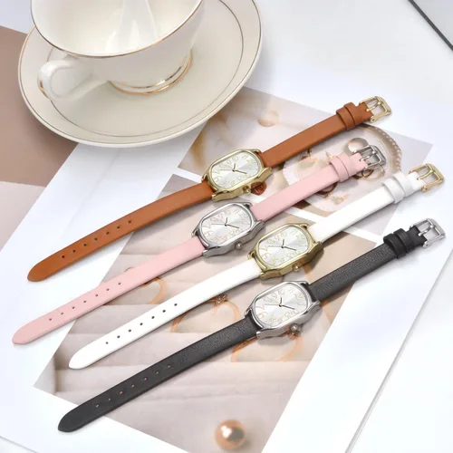 Vista 5 de Asan Ge Reloj de correa de cuero para mujer, elegante y elegante reloj cuadrado para mujer, reloj impermeable para mujer con diseño clásico