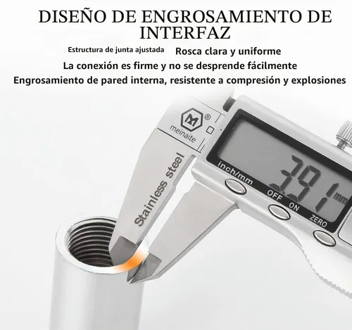 Vista 6 de Extensión de brazo de ducha de 1 pulgada, brazo de extensión de cabezal de ducha de acero inoxidable para accesorios de baño