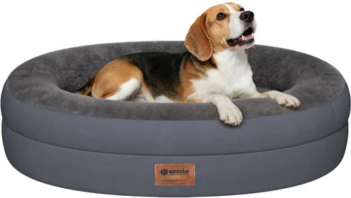 Vista 25 de Cama ortopédica lavable grande para perros: Cama de espuma viscoelástica impermeable para mascotas con refuerzos - Funda ortopédica extraíble
