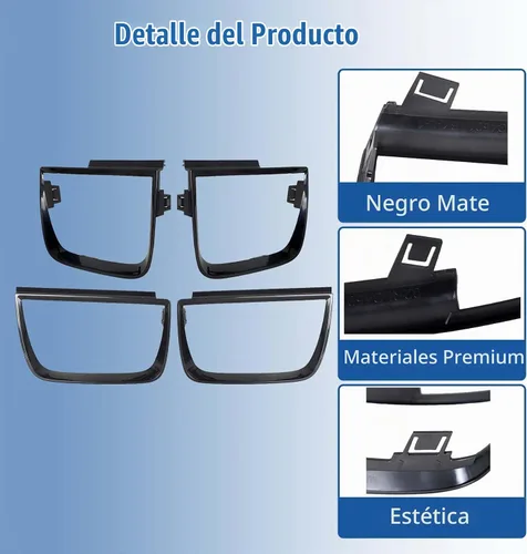 Vista 3 de WFLNHB Juego de 4 cubiertas de bisel de luz trasera de repuesto para Chevy Camaro LT LS SS 2010-2013 biseles negros brillantes para el lado