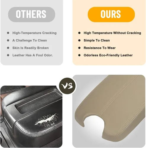 Vista 4 de Funda de reposabrazos para automóvil de repuesto para Honda Accord 2008-2012, protector de consola central de cuero PU, almohadilla impermeable